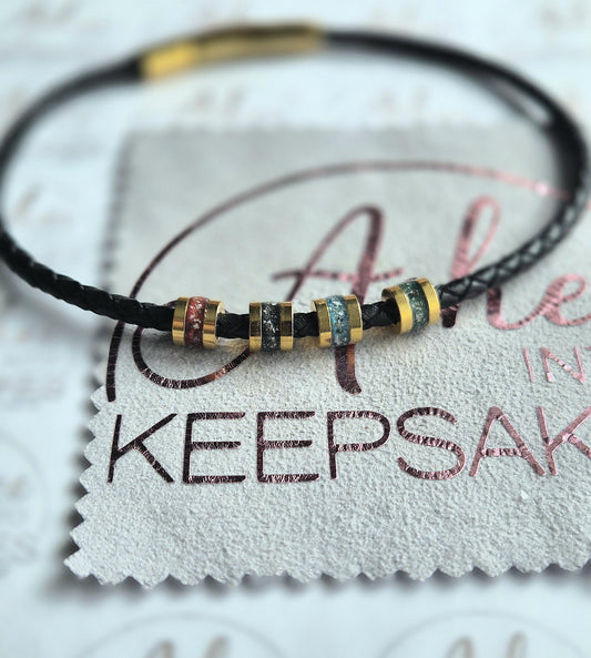 Slim Leather Charm Bracelet