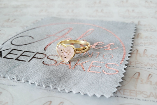 Gold Memorial Heart Ring