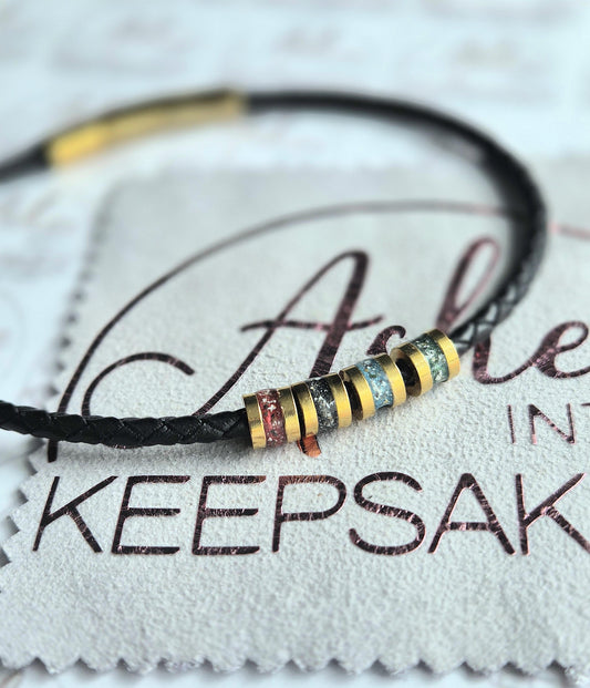 Slim Leather Charm Bracelet