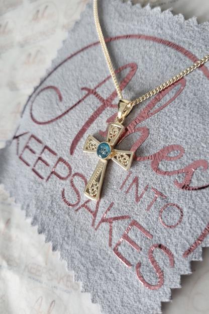 Gold Fancy Cross Pendant