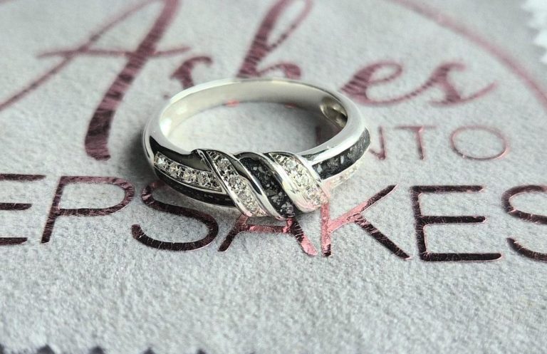 Ashes Ring With Black Inlay.